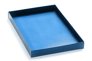 Korb, ungelocht (viertel Größe, blau)